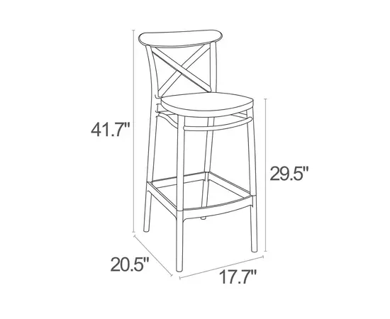 Стул барный темно-серый Cross 106x52x45  см