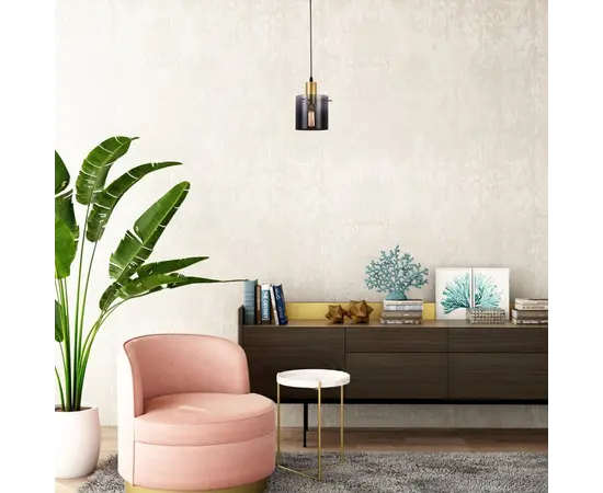 Подвес Rabalux Donati 1 Е27 h1500 5222 золото тонированное стекло