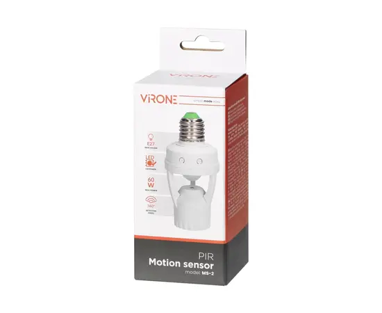 Патрон с датчиком движения ORNO E27 1 60W 360° IP20