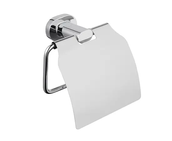 Toilet Paper Holder with Lid Bisk Go Chrome
