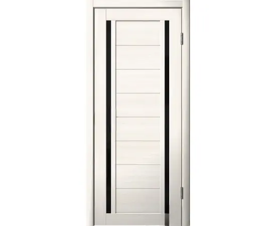 კარის ბლოკი Flydoors PVC LA STELLA 203 იფანი თოვლი შუშა შავი 36×700×2150 მმ