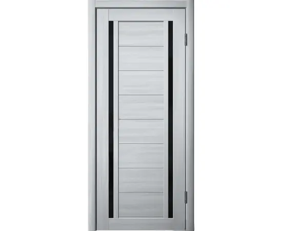 კარის ბლოკი Flydoors PVC LA STELLA 203 იფანი ნაცრისფერი შუშა შავი 36×800×2150 მმ