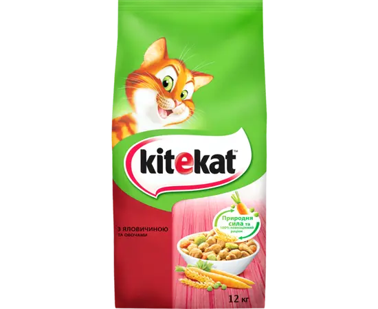 Корм для котов KiteKat говядина овощи 12 кг