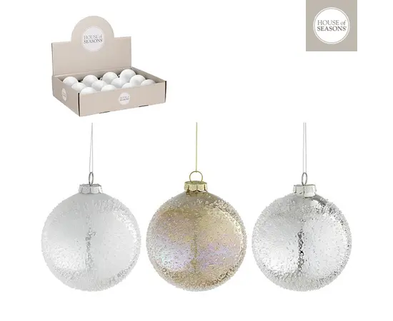 საახალწლო მორთულობა მინის ბურთი 10 სმ