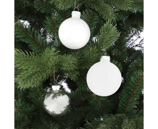 ნაძვის ხის ბურთი მინის 42ც თეთრი