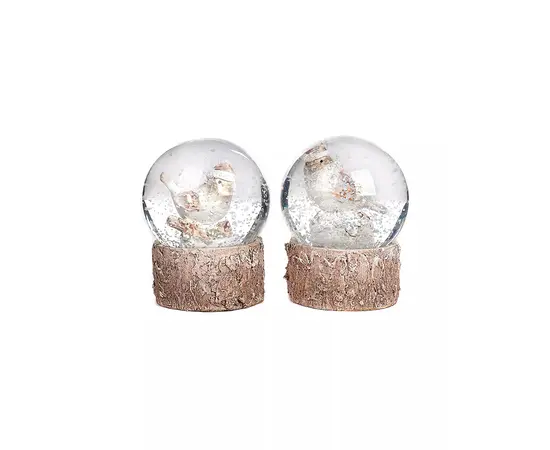 საახალწლო დეკორაცია ბურთი თოვლი XMAS BIRD SNOW GLOBE TT ASS/2 CRM 6.5სმ