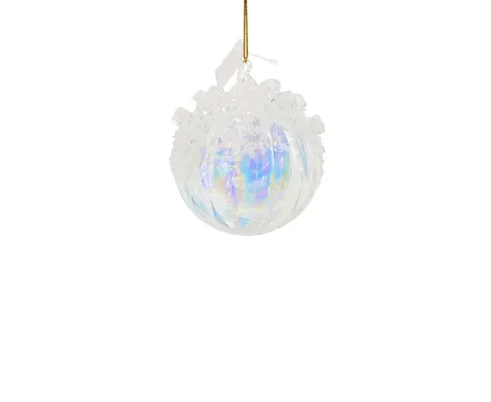საახალწლო დეკორაცია "ბურთი" 12/48-10cm Glass clear pearly ball