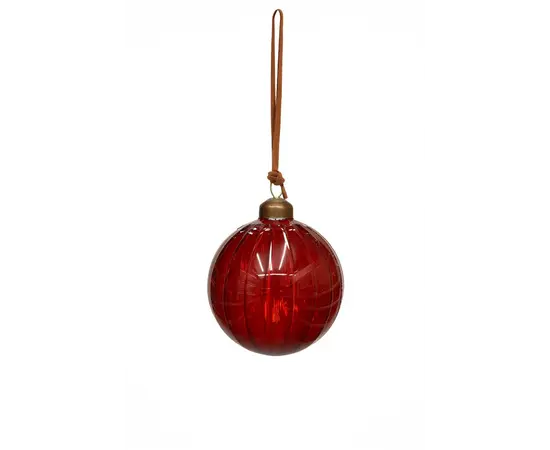 საახალწლო დეკორაცია "ბურთი" 12/96-8cm Glass red shiny ball