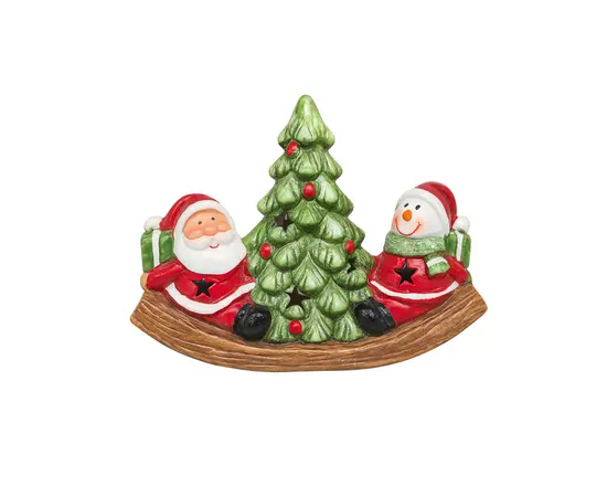 საახალწლო დეკორაცია სანტა ნათებით 11.5 x 16 სმ