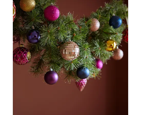 საახალწლო სათამაშო სარკისებრი ბურთი 8 სმ rose gold