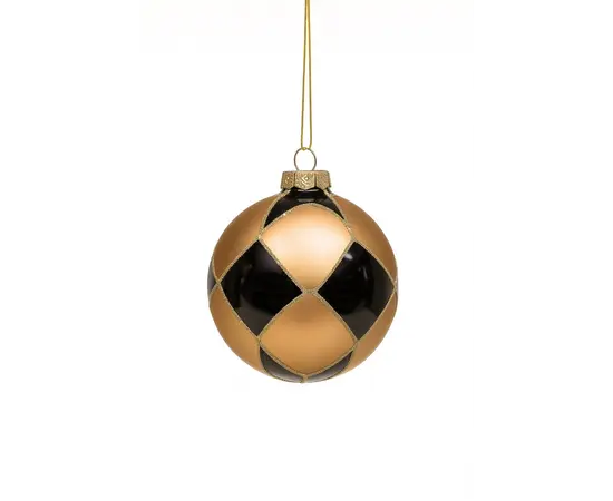 საახალწლო დეკორაცია "ბურთი" 12/48-10cm Glass gold & black ball