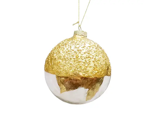 საახალწლო დეკორაცია "ბურთი" 12/48-10cm Glass gold ball