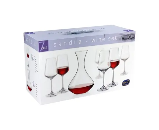 Декантер с винными фужерами BOHEMIA 6 шт SANDRA/CX31AA91500/7