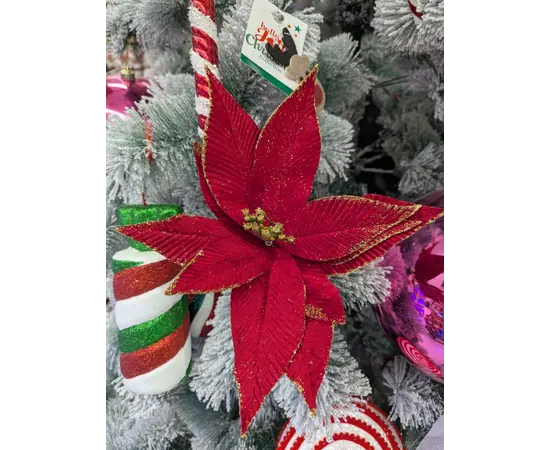 მორთულობა საახალწლო ყვავილი 202404GU330 30 სმ