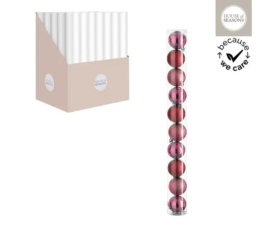 საახალწლო სათამაშო ბურთი ბორდოსფერი 6 სმ 10 ც