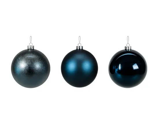 საახალწლო დეკორაცია "ბურთი" xmas ball 120mm night blue 3as