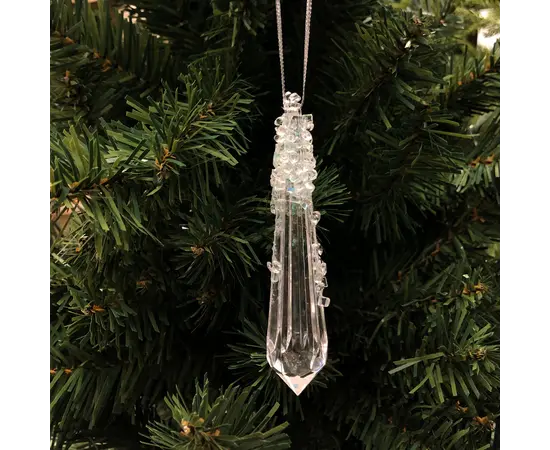 საახალწლო მორთულობა ყინული გამჭირვალე 10x3 სმ