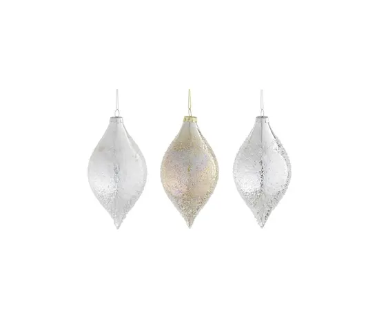 საახალწლო მორთულობა მინის ბურთი 13x7 სმ