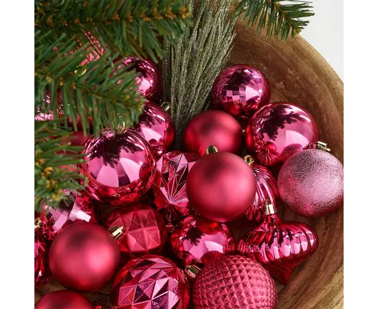 საახალწლო სათამაშო ბორდოსფერი fuchsia 60 ც 7 სმ