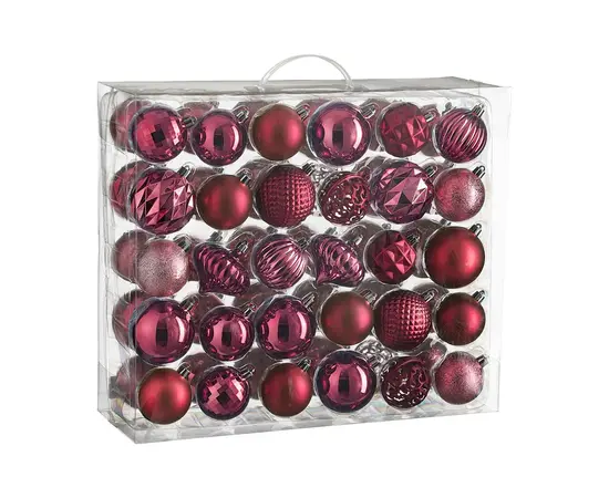 საახალწლო სათამაშო ბორდოსფერი fuchsia 60 ც 7 სმ