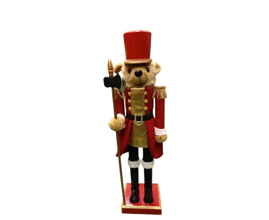 საახალწლო დეკორაცია დათვი 80 სმ წითელი