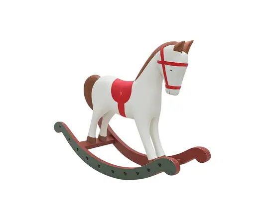 საახალწლო დეკორაცია ცხენი ხის 32 სმ