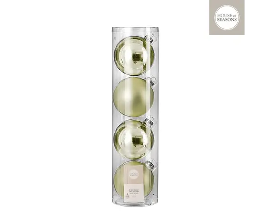 საახალწლო სათამაშო ბურთი მინის მწვანე 10 სმ-4 ც