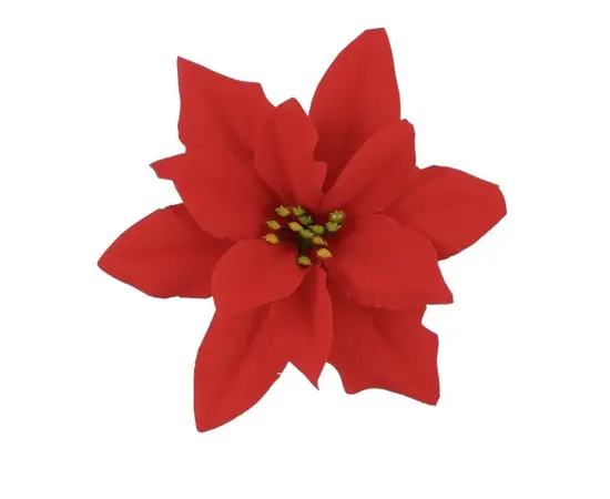 საახალწლო მორთულობა პუანსეტია წითელი 3x16 სმ