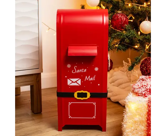 საახალწლო დეკორაცია "საფოსტო ყუთი" წითელი 50 სმ 2ass