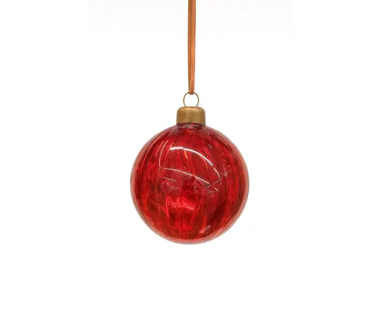 საახალწლო დეკორაცია "ბურთი" 12/48-10cm Glass red shiny ball