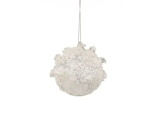 საახალწლო დეკორაცია "ბურთი" 12/96-8cm Glass clear pearly ball