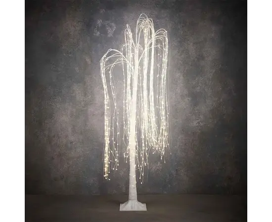 საახალწლო დეკორაცია ტირიფი თეთრი 864 LED IP44 ტაიმერი - h180xd100 სმ