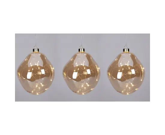 საახალწლო სათამაშო organic ball set3 w led gold