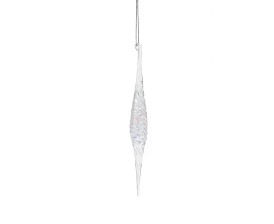 დეკორაცია ნაძვის ხის  ''ლოლო'' 12/144-30cm Glass silver icicle