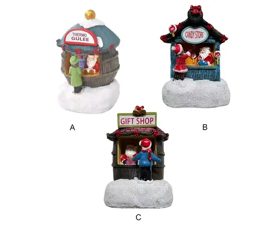 საახალწლო დეკორაცია თოვლის ბაბუას სახლი 10 სმ