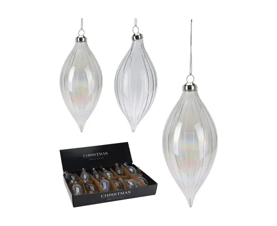 საახალწლო სათამაშო ბურთი წვეთი 12 სმ 2ass