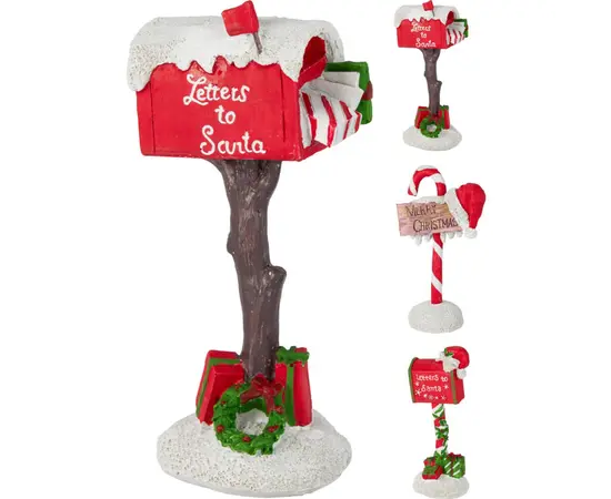 საახალწლო დეკორი "საფოსტო ყუთი" mailbox figure 17.5cm 3ass