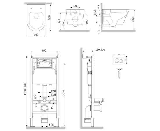 Комплект туалет/кнопка/система AM.PM IS90151