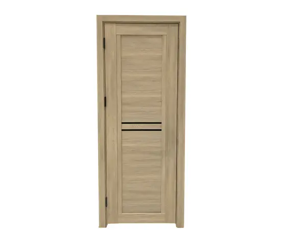 კარის ბლოკი Fly Doors PVC BARN B06 ევროპული მუხა 36x700x2150 მმ შუშა შავი