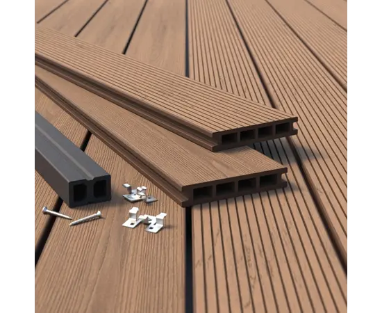 ტერასის დაფა Bergdeck S140 BB1107 Teak 140x25x2200 მმ  1ც=0,308მ²