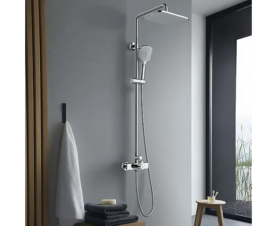 საშხაპე სისტემა შემრევით Rubineta Veneto + Easy Push-15 Chrome