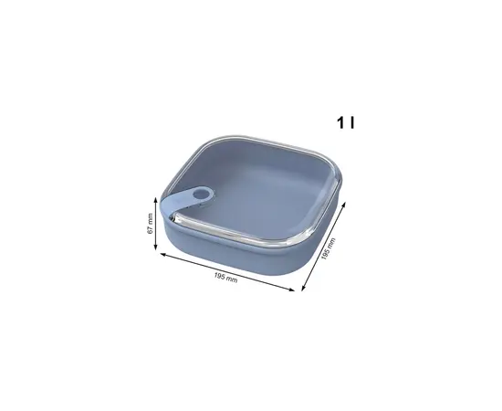 პლასტმასის კონტეინერი Rotho ELA flat ლურჯი 1 ლ