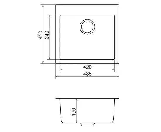 სამზარეულოს ნიჟარა შავი Vankor Orman Black OMP 01.49