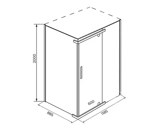 საშხაპე კუთხე TM IVA 120x90x200სმ ტონირებული
