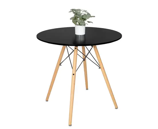 მაგიდა სასადილო შავი 80x80x75 სმ