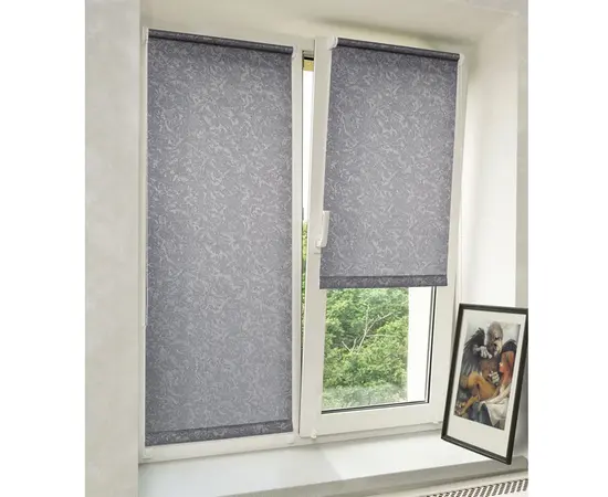 Roller shade dark grey Delfa СРШ-01МЭ-29508 66(62)/160 cm