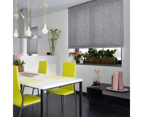 Roller shade dark grey Delfa СРШ-01МЭ-29508 66(62)/160 cm