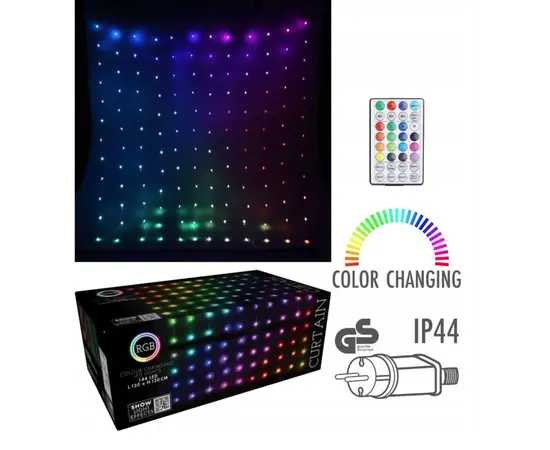 Гирлянда новогодняя curtain lights 144led rgb