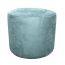 Round pouf alcantara turquoise