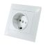 Power socket grounded with curtains TDM Lama SQ1815-0011 1 sectional white